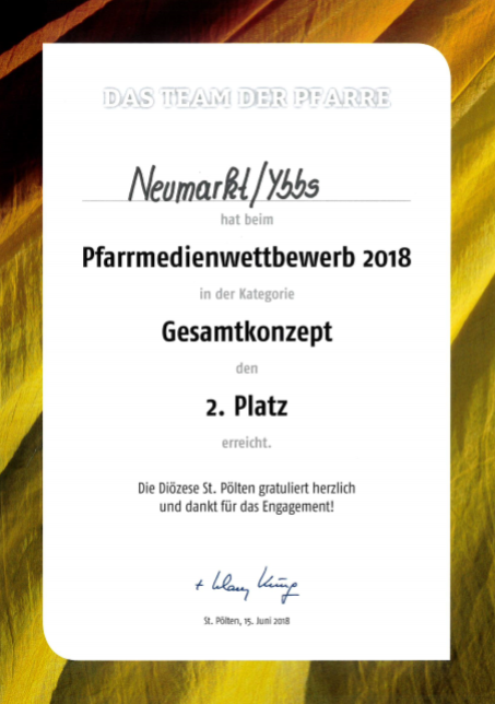 Medienwettbewerb Urkunde