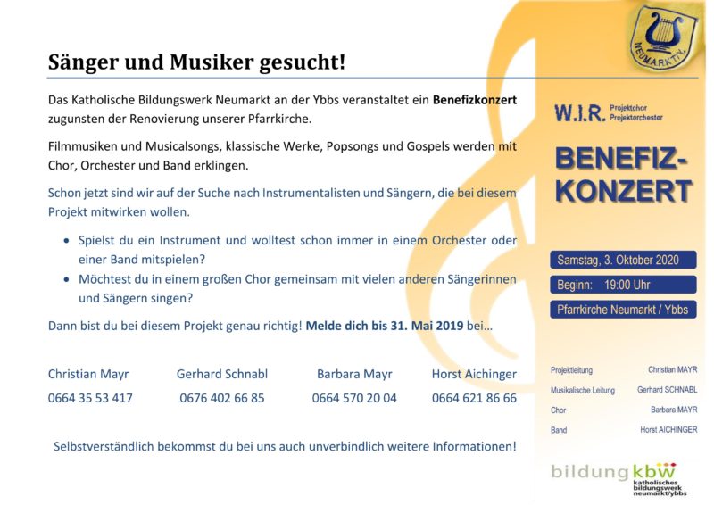 Benefiz 2020 Musiker Gesucht