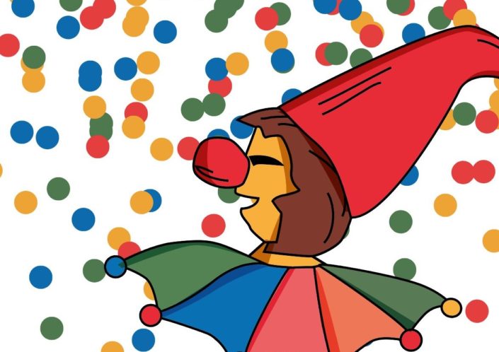 Blue Clown Carnival Illustration Carnival Poster 2