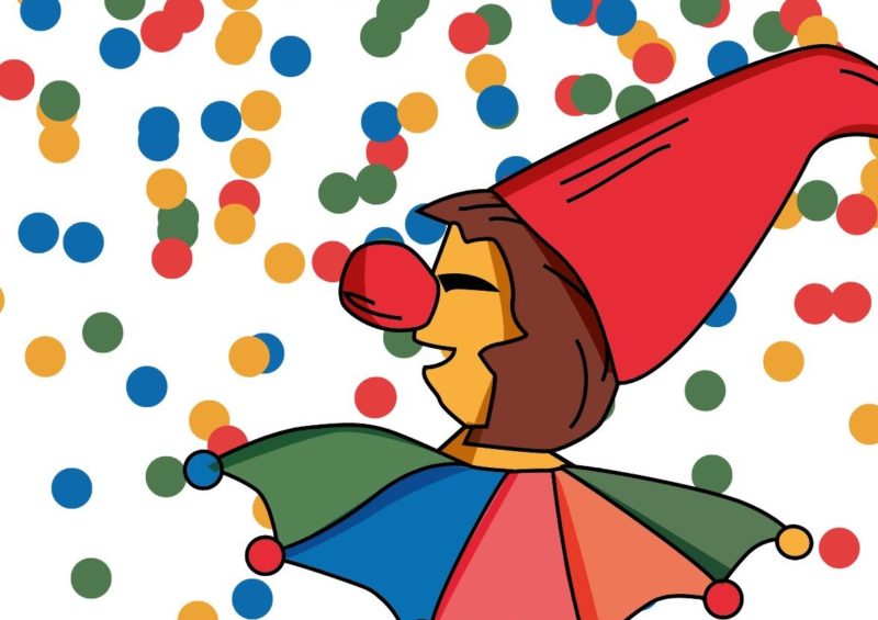 Blue Clown Carnival Illustration Carnival Poster 2